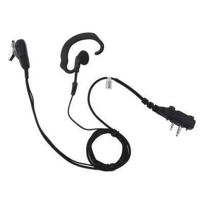 SPM-330S-E-BF - Micrófono de Solapa con Auriculares / Gancho de Oreja Suave / Cable Retráctil 2.5' (0.76 m) / Conector 2 Pines con Tornillos / Fibra Trenzada / Carcasa Policarbonato