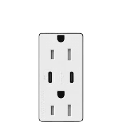 CAR15CCTRWH - Tomacorriente / 120V / 15A / Obturador de seguridad / Perfil 0.30' (7.6 mm) / Blanco