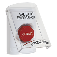 SS23A2EX-ES - Botón Multipropósito / Texto Salida de Emergencia / Llave para Restablecer / Bocina de Alarma Integrada / Tapa de Policarbonato / 2 Relevadores Forma C / Interior