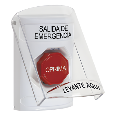 SS23A2EX-ES - Botón Multipropósito / Texto Salida de Emergencia / Llave para Restablecer / Bocina de Alarma Integrada / Tapa de Policarbonato / 2 Relevadores Forma C / Interior