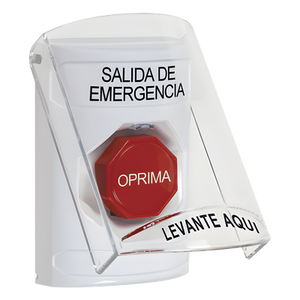 SS23A2EX-ES - Botón Multipropósito / Texto Salida de Emergencia / Llave para Restablecer / Bocina de Alarma Integrada / Tapa de Policarbonato / 2 Relevadores Forma C / Interior
