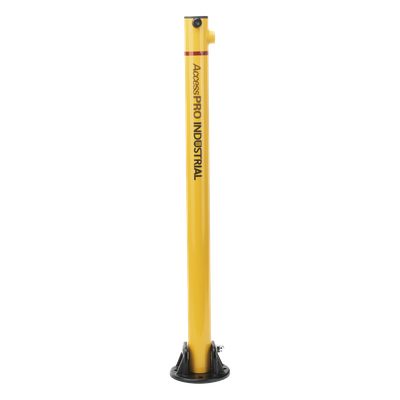 XB-PARK-1L - Bolardo Retráctil / Acero de Alta Resistencia / 60 x 900 mm / Llave de Seguridad / Bandas Reflejantes / Uso Exterior