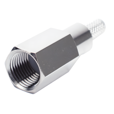 RFE-6000-C - Conector Coaxial FME Macho / Anillo Plegable / Cable RG-58/U / Cuerpo Níquel / Contacto Oro / Aislante Teflón