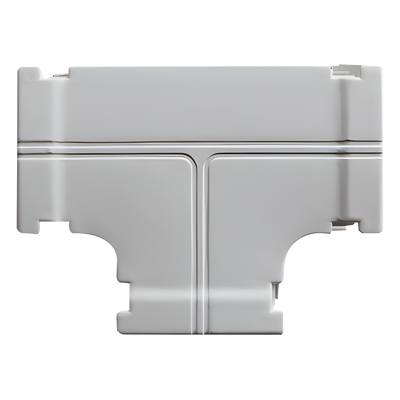 DX18740 - Derivación tipo T / Canaleta DX10000.00 / ABS V0 / -20°C a +80°C / 0.035 kg/m / Gris y Blanco