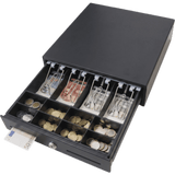 MK330 - Cajón para Efectivo / 4 Compartimentos Billetes / 5-8 Compartimentos Monedas / Ranura de Inserción / Cerradura con Llave / Diseño Extraíble