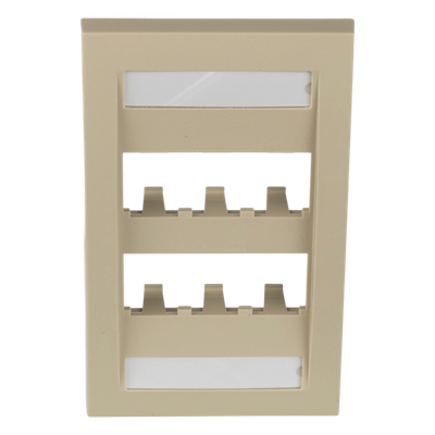 CFPE6EIY - Placa de Pared Vertical / 6 Puertos Mini-Com / ABS / 2.75 x 4.5 pulg. / Marfil