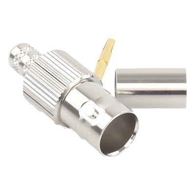 RFB-1724 - Conector BNC Hembra / 75 Ohm / Anillo Plegable / RG-59/U / Níquel-Oro-Delrin / 28.80 mm