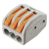 CON-1004 - Conector de Presión / 1 Entrada 2 Salidas / 250V 32A / Cables 12AWG-28AWG / 0.63x0.83x0.59 pulgadas