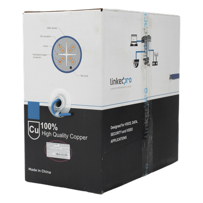PRO-CAT6A-R - Bobina de Cable U/UTP Cat6A / 305 m (1000 ft) / 10G-BaseT / 500 MHz / Calibre 23 AWG / CMR / 100% Cobre