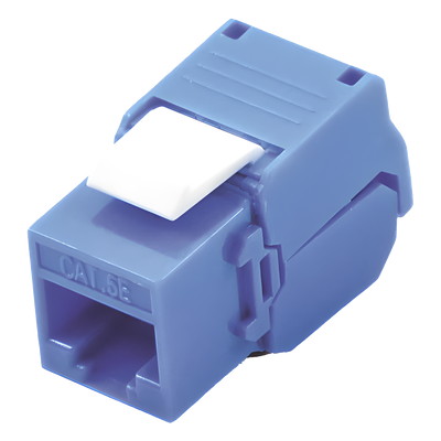 LP-KJ-516-TTBU - Módulo Jack Keystone / Cat5e / Toolless / Terminación 180° / RJ45 / Sin blindaje / Azul