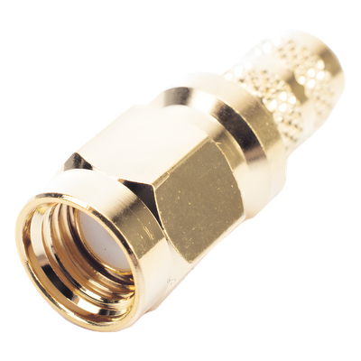 RP-3000-1X - Conector SMA Macho Inverso / Anillo Plegable / Cables RG-8/X, LMR-240, 9258 / Cuerpo y Contacto Oro / Aislante Teflón