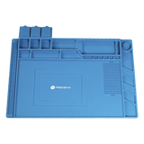 PST-S03-001 - Tapete de Silicona para Reparación Electrónica / 45 x 30 cm (17.7 x 11.8 in) / Resistente al Calor 200°C / Áreas Magnéticas / Compartimentos Numerados