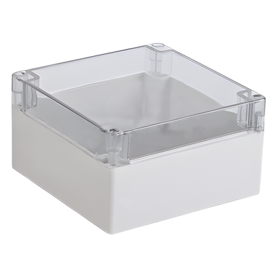 TXG-01-5 - Gabinete Plástico para Exterior / IP65 / IK07 / 160 x 160 x 90 mm / Tapa Transparente / ABS 3 mm / -20 a 60 °C