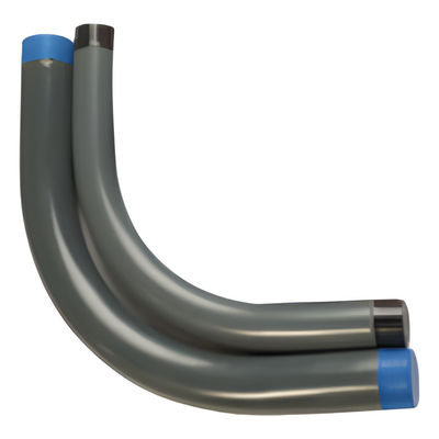 CAL-13-PC - Codo Conduit Rígido / Aluminio 1/2" (13 mm) / Recubrimiento PVC 40 mils / Uretano en Roscas / IK09 / NPT / Anticorrosivo