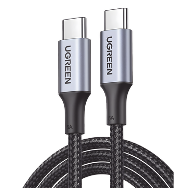 90120 - Cable USB-C a USB-C / Carga Rápida 100W / Transferencia 480 Mbps / Nylon Trenzado 3 m (9.8 ft) / Aluminio