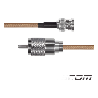 SBNC142KUHF60 - Cable Coaxial Jumper / BNC Macho a UHF Macho / RG142/U / 60 cm (1.97 ft)