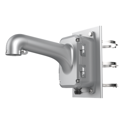 DS-1604ZJ-BOX-POLE-P - Soporte de Montaje para Domo PTZ / Poste Vertical con Caja de Conexión / Ajustable 80-200 mm / Carga Máxima 10 kg (22 lb) / Aluminio y Acero