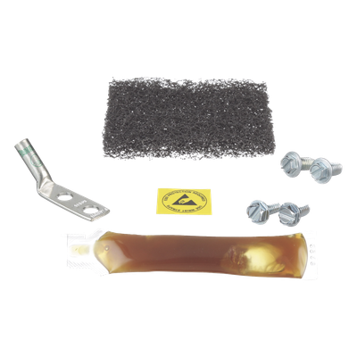 RGESD2-1 - Kit de Puesta a Tierra ESD / Terminal 2 Orificios 45° / Espaciado 5/8" (15.9 mm) / Pasta Antioxidante 5cc / Tornillos 12-24 y M6