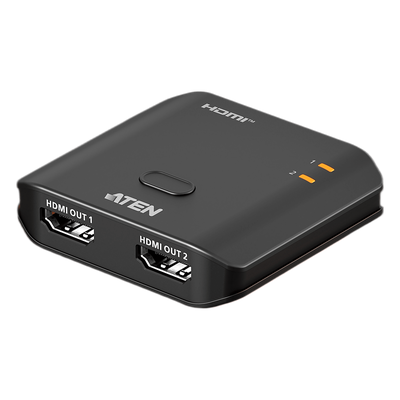 VS4812 - Splitter HDMI 2 Puertos True 4K Essentials | Resolución 3840x2160@60Hz | EDID Sync | HDR10+ | HDCP 2.2 | 18Gbps | LPCM 7.1 | Control por Botón | Plástico | 0.03 kg | 6.10 x 5.65 x 1.52 cm (2.4 x 2.22 x 0.6 in)