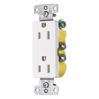 HUB-RRD15W - Contacto Duplex Decorador / 15A / 125V / 2 Polos 3 Hilos / NEMA 5-15R / Blanco