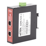 WIPOE55SBTIDC - Splitter PoE Industrial / Entrada 90 W 802.3bt / Salida DC Seleccionable 12V/16V/24V/48V / 2 Puertos Gigabit / Protección 6 kV / Riel DIN
