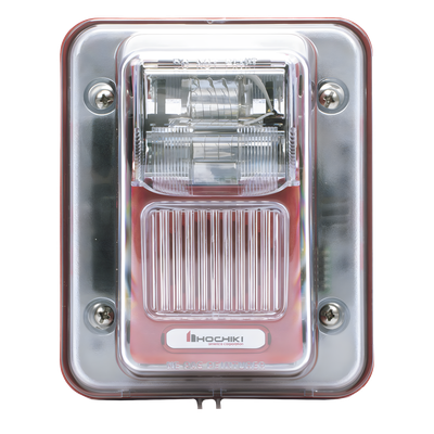 WHEC24-75WR - Sirena Estrobo / Intemperie / Montaje Muro / 75 cd / 70-100 dBA / 16-33 VCC / 4.72 x 5.75 x 4.17 in