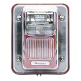 WHEC24-75WR - Sirena Estrobo / Intemperie / Montaje Muro / 75 cd / 70-100 dBA / 16-33 VCC / 4.72 x 5.75 x 4.17 in