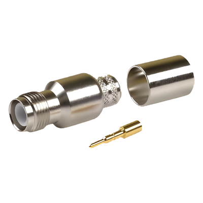 RP-1216-I - Conector TNC Hembra Inverso / Cuerpo Bronce Niquelado / Contacto Oro / Teflón / Anillo Plegable / LMR-400, 9913, 7810A, 8214, CNT-400, RG8/U-SYS, RFLASH-1113