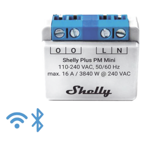 SHELLYPLUSPMMINI - Medidor de Potencia Inteligente Wi-Fi / 1 Canal / 16 A / 2.4 GHz / Diseño Ultracompacto / Medición sin Hub
