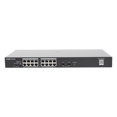 RG-ES118GS-P-L - Switch PoE+ No Administrable / 18 Puertos Gigabit / 2 Uplinks SFP 1G / 247 W / Conmutación 36 Gbps / Protección 4 kV