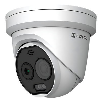 HM-TD1218-2/G0/T1A - Cámara Turret IP Bi-Espectral / Térmica 160×120 / Óptica 5 MP / -20°C a 150°C / VCA 3.0 / Vehículo 60 m / Humano 20 m