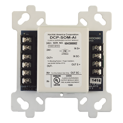 DCP-SOM-AI - Módulo de Control Direccionable de Salida Supervisada / Clase A y B / 2 A a 30 VDC / Aislador de Cortocircuito Integrado