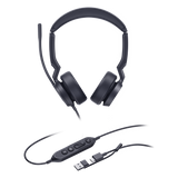 UH44-DUAL-TEAMS-USB-C/A - Auriculares USB con Cable / Cancelación de Ruido IA / Altavoz 35 mm / USB-C con Adaptador USB-A / Compatible Microsoft Teams
