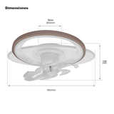 Jwj Ventilador de Techo con Luminario LED / 88 W / 6 Velocidades JLV-016
