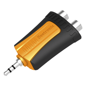 MMJ3-2RF - Adaptador de Audio / 3.5 mm Estéreo a 2 RCA Hembra / Carcasa de Plástico / Precableado