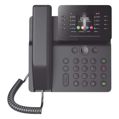 V64 - Teléfono IP Empresarial / 12 Líneas SIP / Pantalla Color 3.5" / Wi-Fi Dual Band / Bluetooth 5.0 / PoE Gigabit / Conferencia 6 Vías