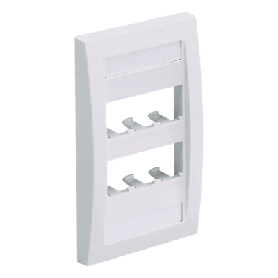 CFPE6IWY - Placa de Pared Vertical / 6 Puertos Mini-Com / Etiquetas Integradas / 2.75 x 4.5 pulg. / Blanco Mate