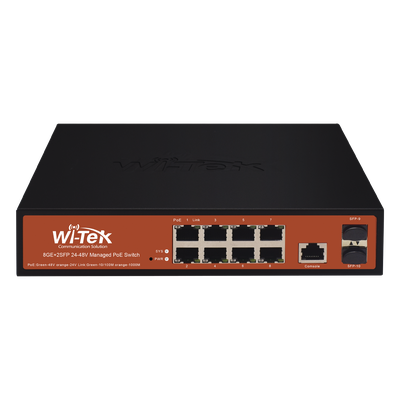 WI-PMS310GF-ALIEN - Switch Administrable PoE / 8 Puertos Gigabit / 2 SFP / 150W / 20Gbps / 6kV Protección Rayos / Fanless / -10 a 55°C / 0.71 x 0.46 x 0.18 pies