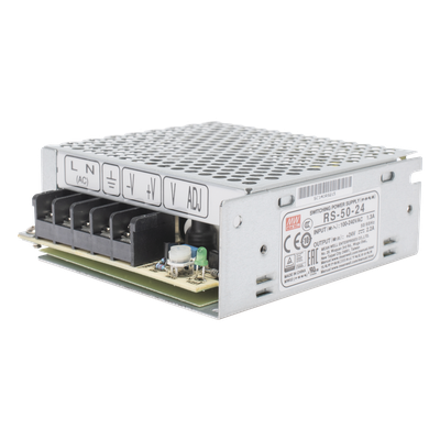 RS-50-24 - Fuente de Poder Conmutada / 50W / 24Vcc / 2.2A / Entrada 100-240Vca / 3.82 x 1.42 x 3.90 pulgadas