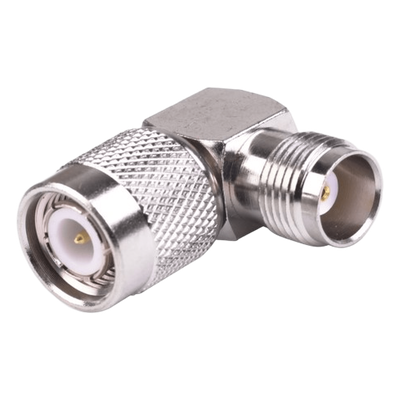 RFT-1227 - Adaptador de Conector / TNC Macho a TNC Hembra / Ángulo Recto / Níquel-Oro-Teflón / 50Ω