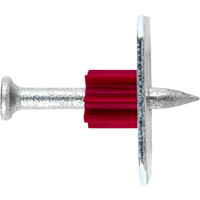 FPC-PR-100 - Clavo con Rondana para Concreto / Diámetro 3.6 mm / Longitud 1" / Rondana 25 mm / Carga Tracción 3.71 kN / Caja 100 piezas / Acero Galvanizado / Herramienta Cañón 8 mm