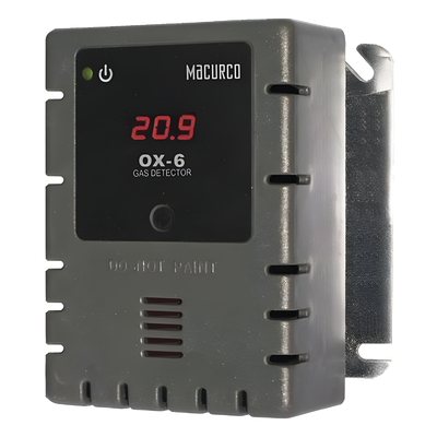 OX-6 - Detector y Controlador de Oxígeno / Rango 0 a 20% O2 / Salida 4-20 mA / Doble Relevador / Montaje 4 x 4 in