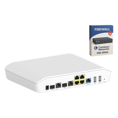 NSA3000KIT2 - Router Firewall / SD-WAN / 2 WAN Gigabit + 2 SFP Combo / 4 LAN Gigabit / Hasta 1,000 Dispositivos / Gestión en la Nube / 300 Mbps VPN