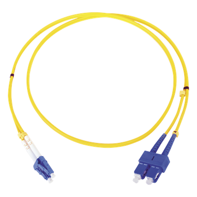 LP-FO-6060B - Cable de Fibra Óptica Monomodo UPC Duplex LC-SC, 2mm, 1m, Amarillo