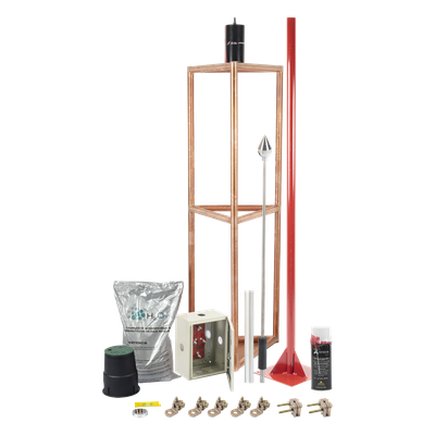 KITMASTER05V2 - Kit Pararrayo con Accesorios para Protección de Diámetro de 300m.