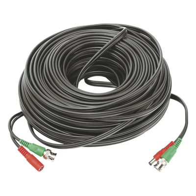 DIY-50M-HD - Cable Coaxial BNC RG59 + Alimentación / SIAMES / 50 Metros (164 Pies) / 100% COBRE / 4K UHD / Interior y Exterior