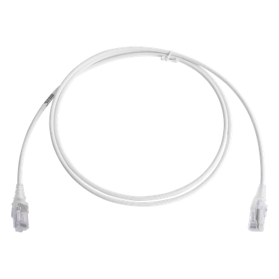 MC6-05-02-28B - Patch Cord Cat6 UTP / CM/LS0H / 28AWG / 1.5m (5ft) / Blanco / Diámetro Reducido / Bulk