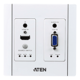 VE2812AUST - Transmisor HDBaseT de Pared / HDMI y VGA / 4K a 100 m (328 pies) / PoH PD / Conmutación Automática / IR y RS-232