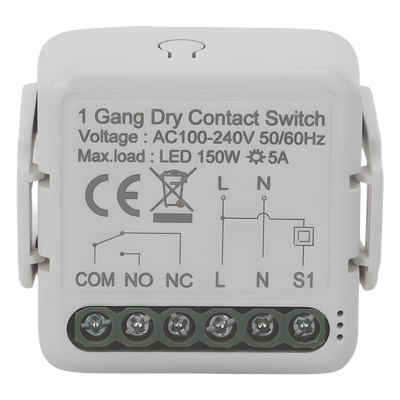 TYSH1CH - Módulo Switch Relé / Contacto Seco / 100-240V CA / 5A / 150W LED / ZigBee