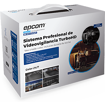B8-KIT-CV/AT - Kit de Videovigilancia TurboHD / 4 Canales + 1 IP / 1080p Lite / H.265+ / 4 Cámaras Bala ColorVu / Audio Integrado / IP66 / Acceso Remoto P2P